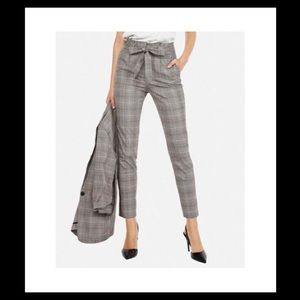 Express ankle paper bag pants with belt